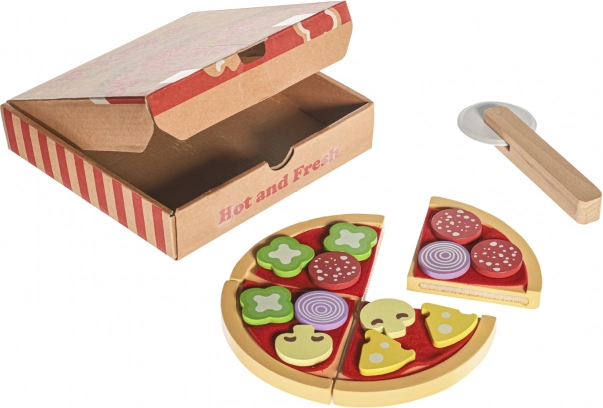 Pizza de jucărie din lemn pentru copii