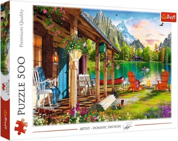 Puzzle 500 piese casă în munți