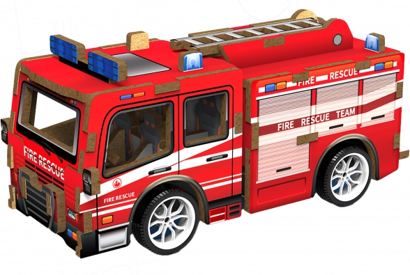 Puzzle 3D din lemn Mașină de Pompieri 12 cm