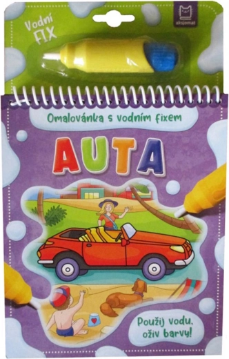 Carte de colorat cu marker cu apă Mașini – colorează cu apă iar și iar