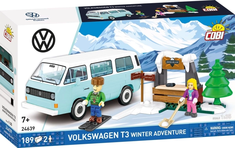 Set de construcție Cobi Volkswagen T3 aventură de iarnă (189 piese)