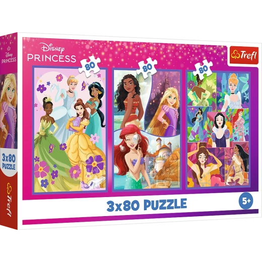 Puzzle 3x80 Disney Prințese Prietene Trefl