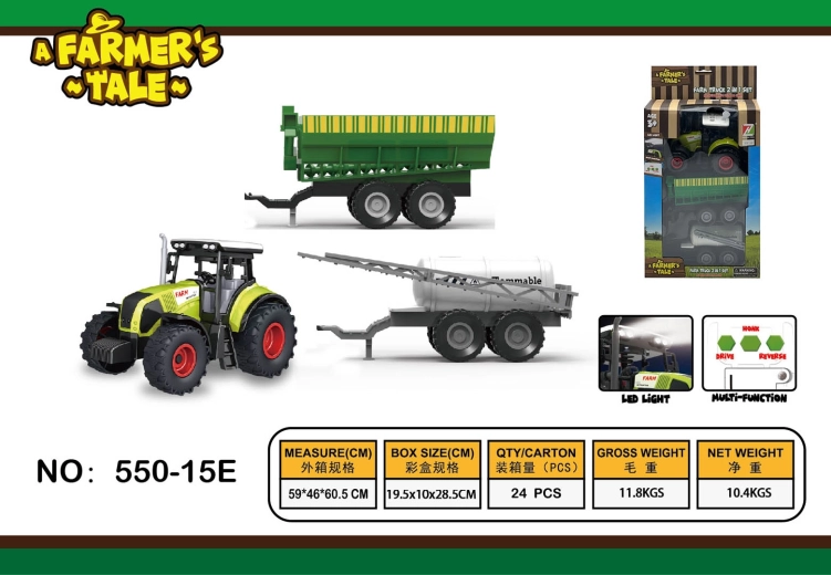 Tractor interactiv cu lumini, sunete și remorci
