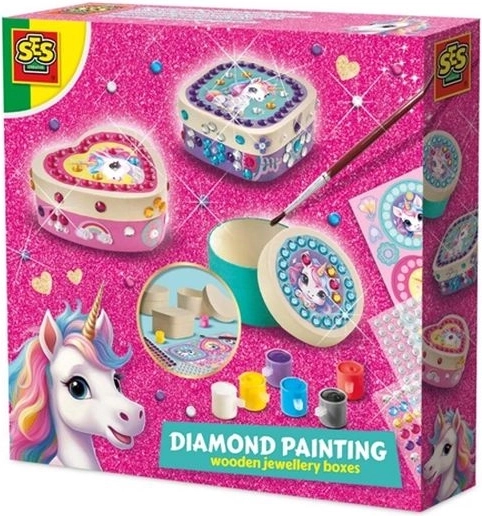 Ses Unicorn – set creativ pentru decorarea cutiuțelor din lemn pentru bijuterii
