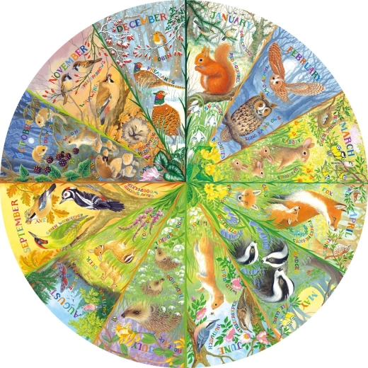 Puzzle rotund Anul în pădure 500 piese GIBSONS