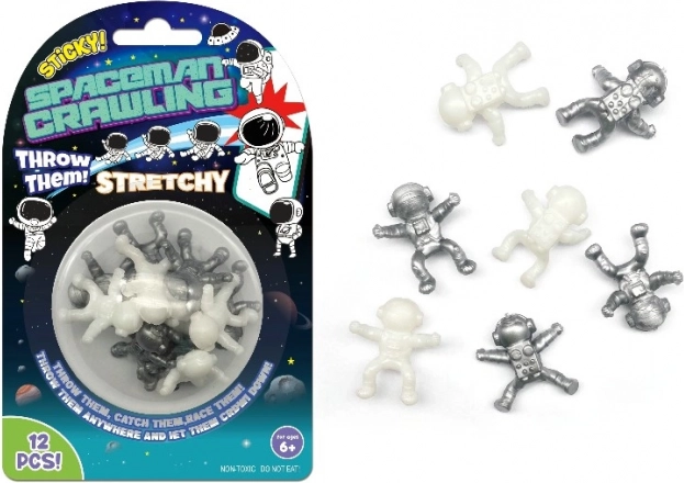 Astronauți lipicioși – set de 12 bucăți (3 cm)