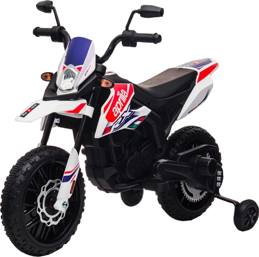Motocicletă electrică pentru copii Aprilia RX-125 albă