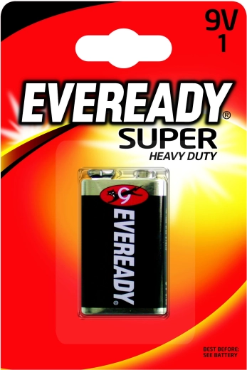 Baterie zinc-clorură Energizer Eveready Super Heavy Duty 9 V