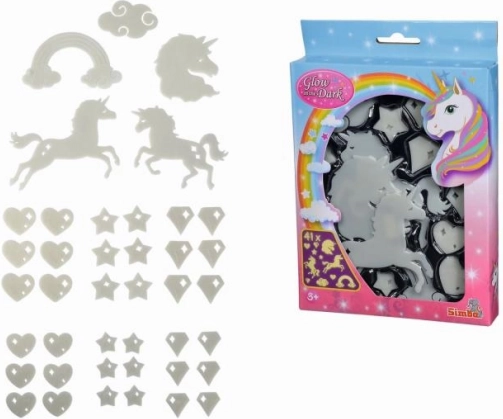 Decorațiuni fosforescente cu unicorn – 41 piese