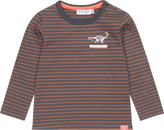 Dirkje tricou băieți cu mânecă lungă albastru închis în dungi măr. 86