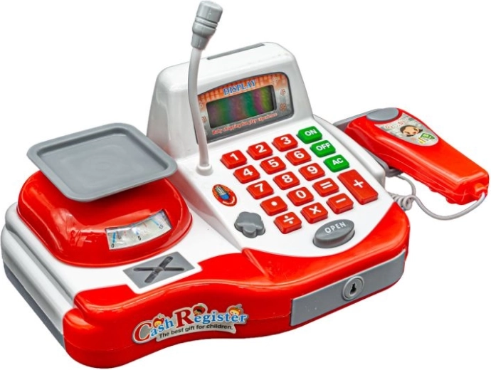 Casă de marcat realistă cu calculator și sertar pentru bani