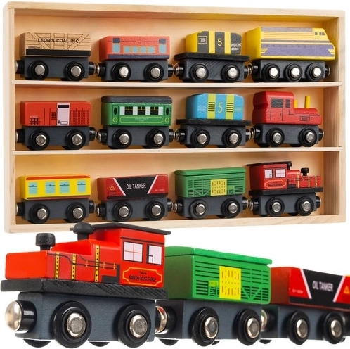 Circuit de tren din lemn Kruzzel 12 buc