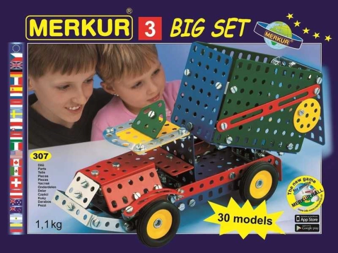 Jucărie de construcție Merkur 3 - 30 modele, 273 buc.