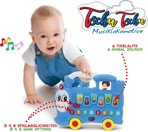 Trenuleț muzical Jamara Tschu Tschu, albastru
