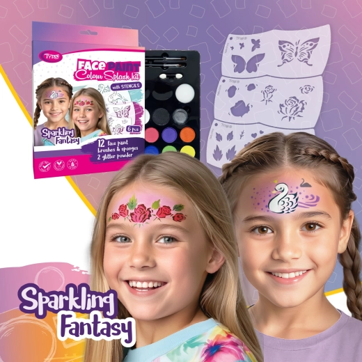 TyToo Sparkling Fantasy set de pictură pe față cu șabloane