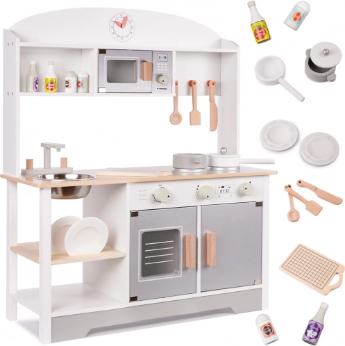 Bucătărie din lemn pentru copii cu accesorii, MDF, 82 cm