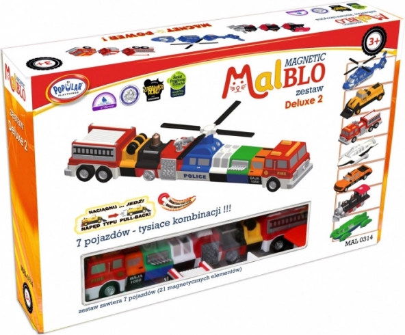 Seturi de construcție magnetice MalBlo Deluxe – vehicule