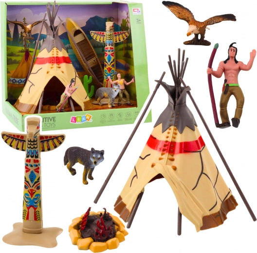 Set indian cu figurine și teepee