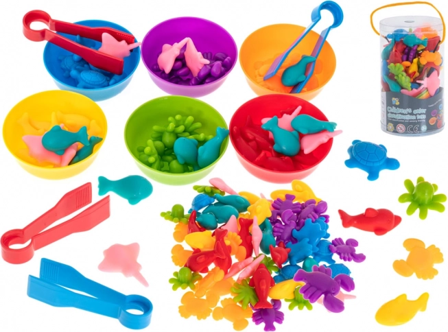 Joc educativ Montessori pentru învățarea numărătorii – Animale marine