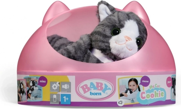 Cookie pisicuța interactivă BABY born cu cușcă de transport