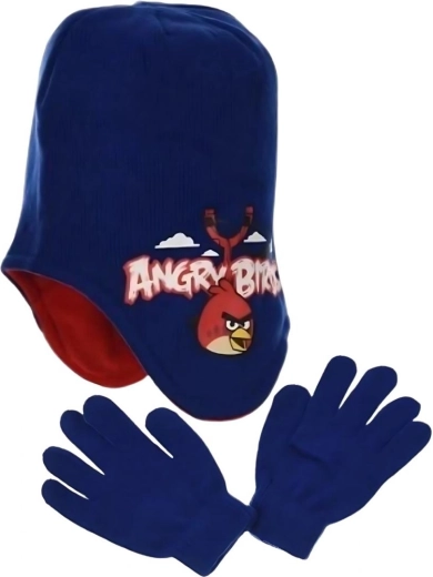 Set de căciulă și mănuși în culoarea albastră