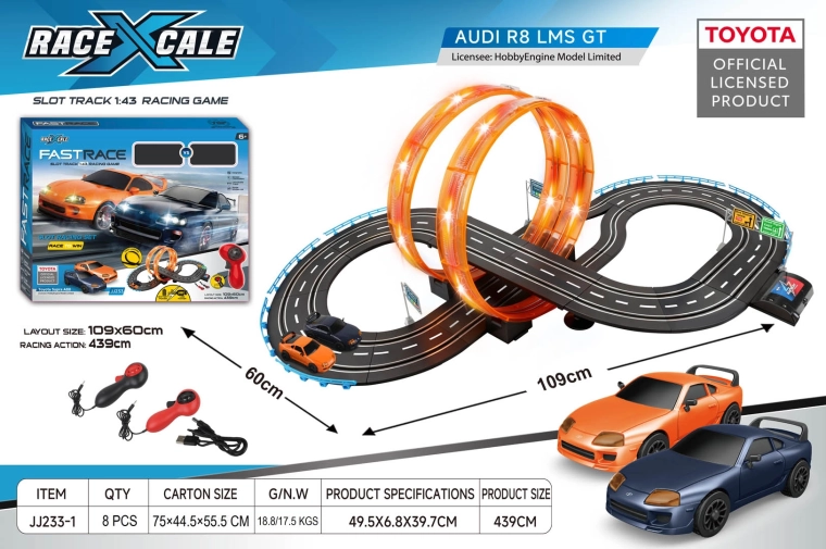 Pistă de curse Toyota cu telecomandă 1:43, 152 × 73 cm