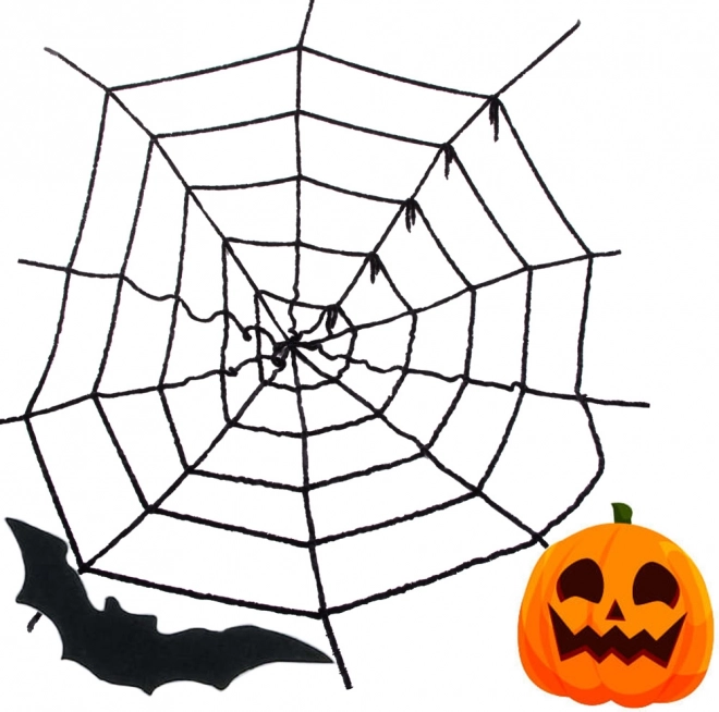 Pânză de păianjen neagră artificială pentru Halloween – decorațiune 90 × 90 cm