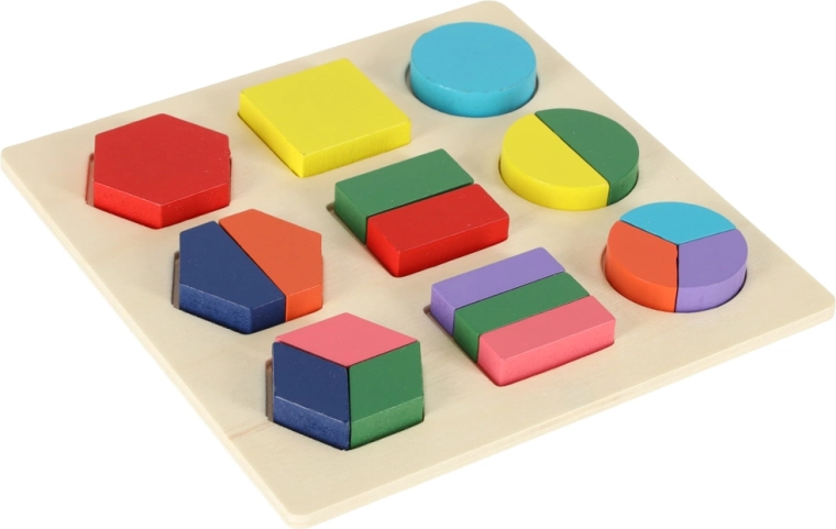 Set de construcție educativă din lemn cu forme geometrice