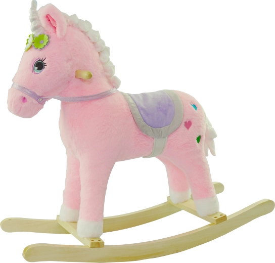 Unicorn balansoar cu efecte – roz (74 × 28 × 65 cm)