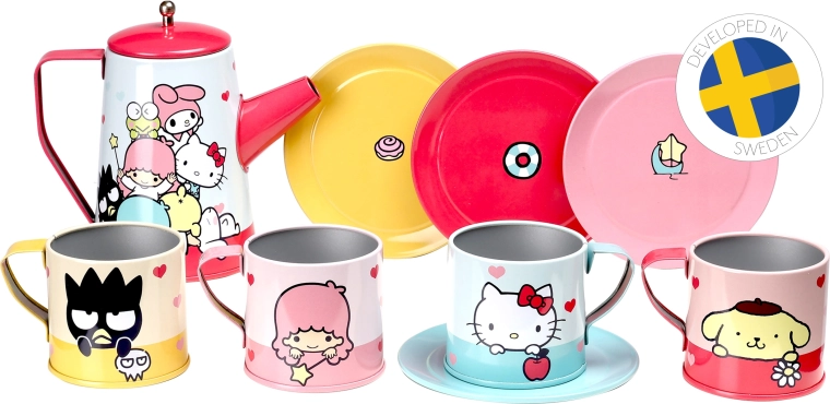 Set de ceai pentru copii Hello Kitty din metal (pentru joacă)