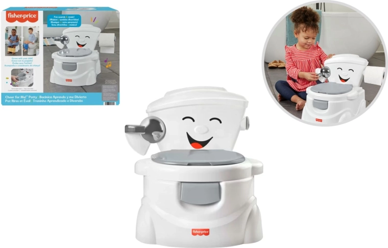 Oliță interactivă pentru copii Fisher-Price, în formă de toaletă, cu sunete