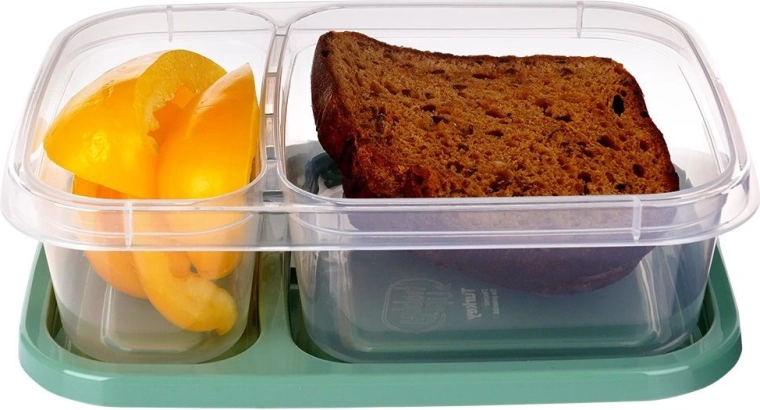 Două compartimente separate pentru un prânz perfect organizat