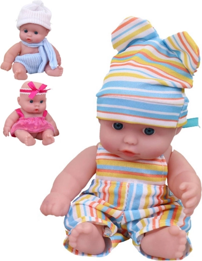 Păpușă bebe MaDe în rochiță, 17 cm, sortiment - 1 bucată