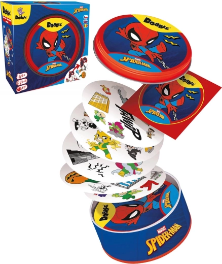 Asmodee Dobble Spider-Man – joc de societate de observație în cutie metalică