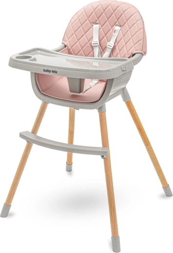 Scaun de masă pentru copii Baby Mix Freja dusty pink