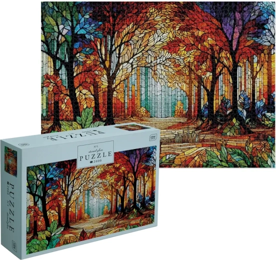 Interdruk puzzle Stained Glass: Pădure 2000 de piese