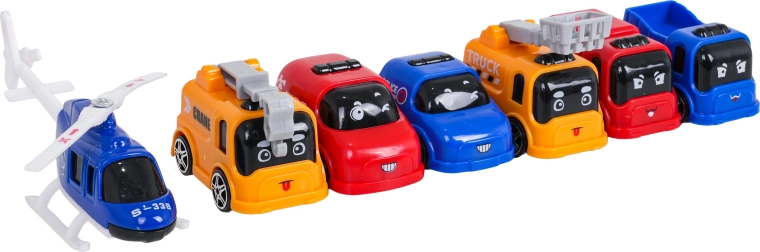6 mașinuțe, elicopter și accesorii rutiere