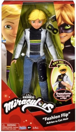 MIRACULOUS Fashion Flip păpușa Adrien în Motanul Negru
