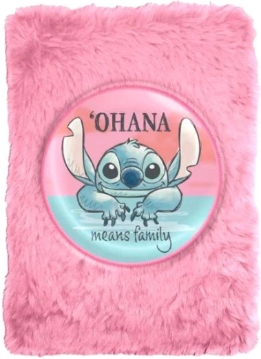 Jurnal din pluș Lilo & Stitch roz