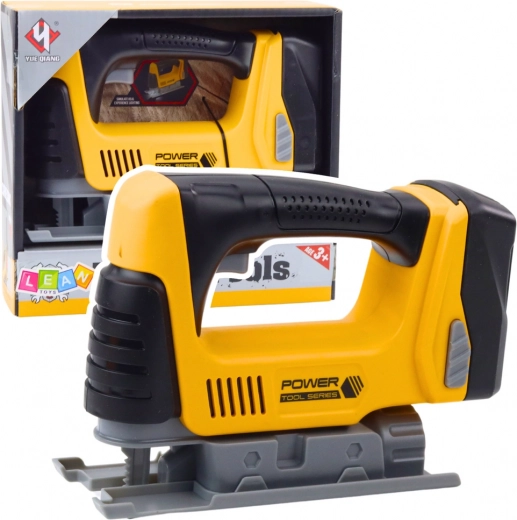 Fierăstrău de jucărie interactiv cu efecte de lumină galben