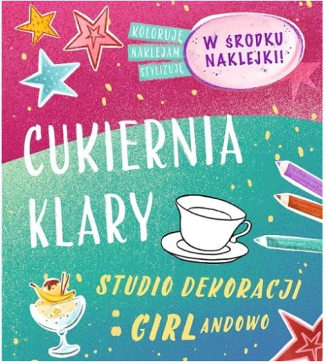 Caiet educațional Girlandowo Cofetăria Klára cu autocolante de colorat - 1 bucată