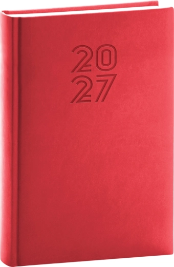 Notique Aprint agendă zilnică 2027 roșie 15 × 21 cm