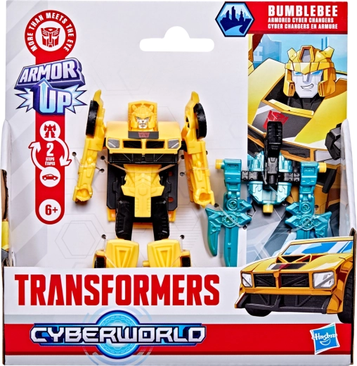 Transformers CYBERWORLD Bumblebee – figurină de acțiune cu armură și transformare în 2 pași