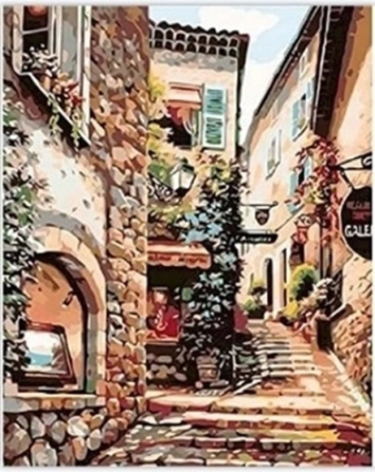 NORIMPEX Pictură pe numere Stradă între case 40 × 50 cm