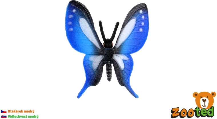 Figurină de fluture tropical albastru Papilio Zooted - 1 bucată