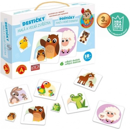 Joc educativ pentru cei mici – plăcuțe cu animale mici și mari