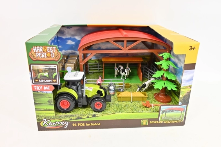 Set de fermă cu tractor (16 piese)
