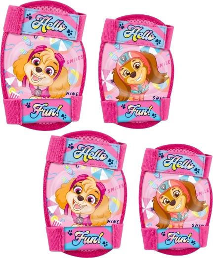 Set pentru copii de protecții pentru genunchi și coate Patrula Cățelușilor girls - 4 buc