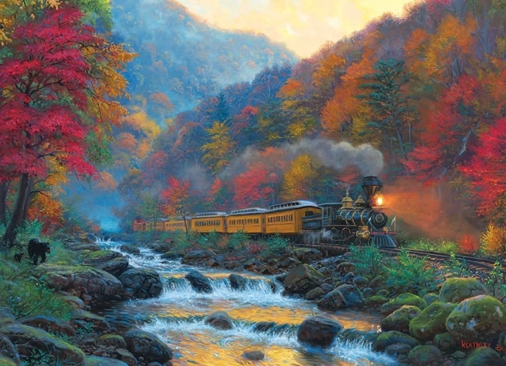 Puzzle Tren cu aburi 1000 piese COBBLE HILL