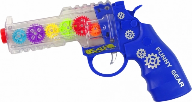 Pistolă cu lumini colorate și sunete albastră